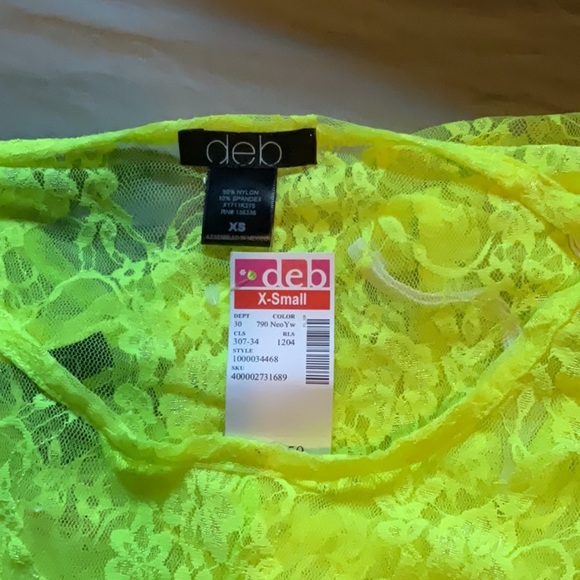 Neon highlighter yellow lace top size XS (free gift w/ purchase!!!!!) - Picture 3 of 3